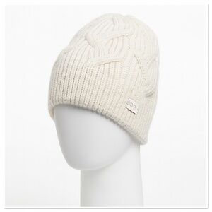 Fur Lined Beanie Cream Hat